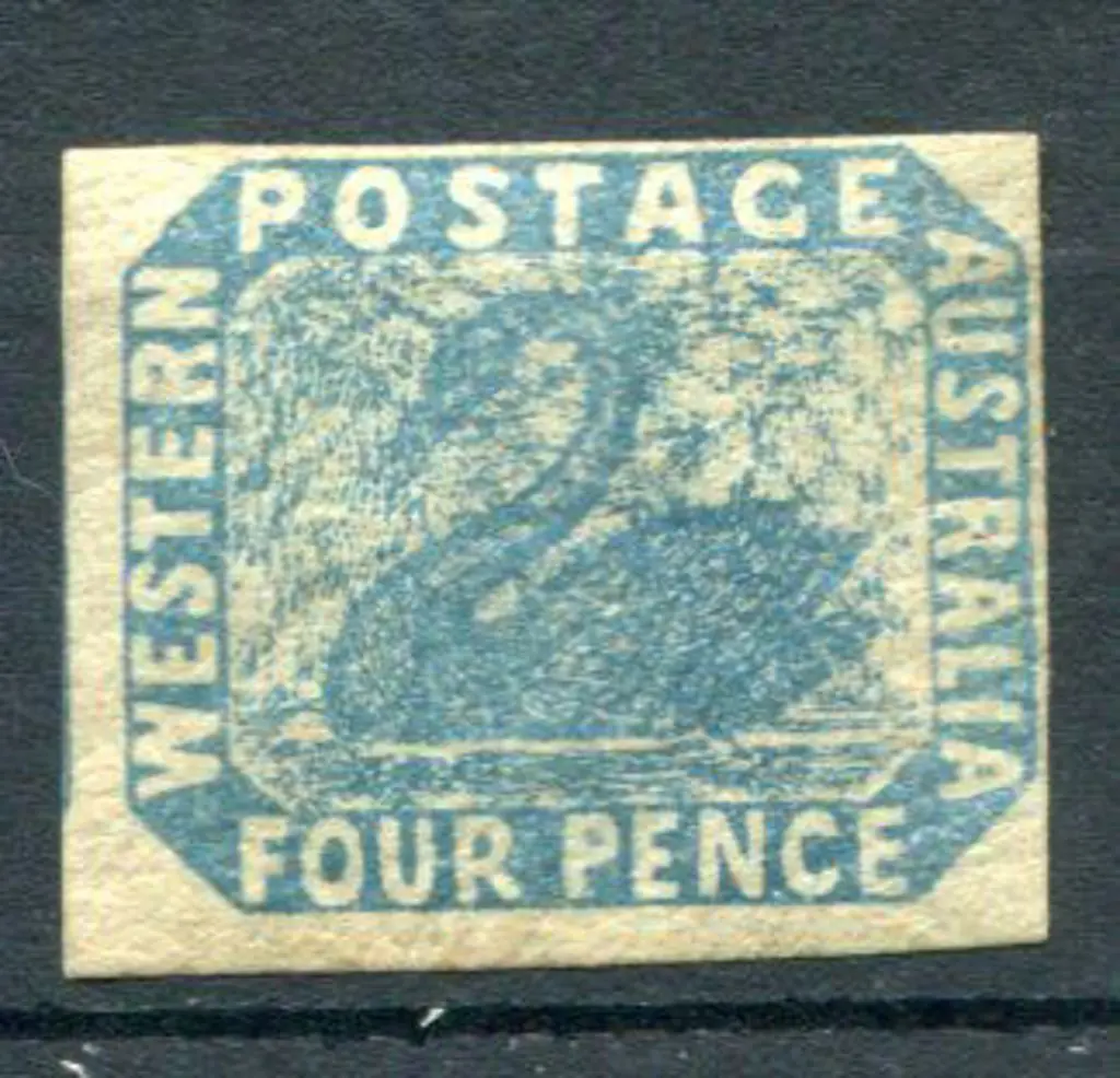 1854/55 4d blue with 2 broad & 2 close but clear ... Image 1++
