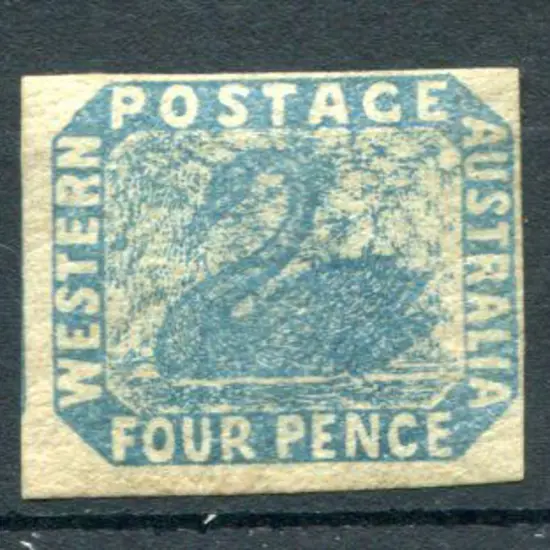 1854/55 4d blue with 2 broad & 2 close but clear ...
