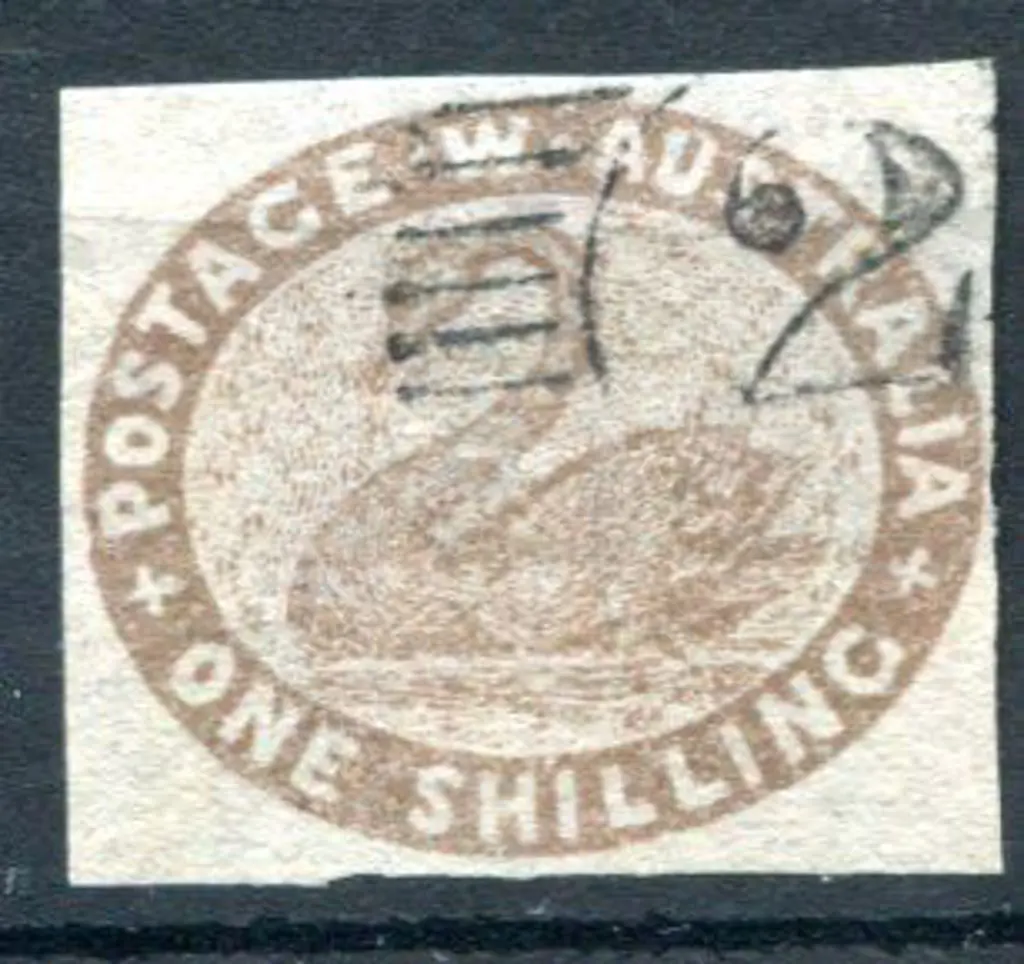 1854 1/- grey-brown with clear even margins. Fine ... Image 1++