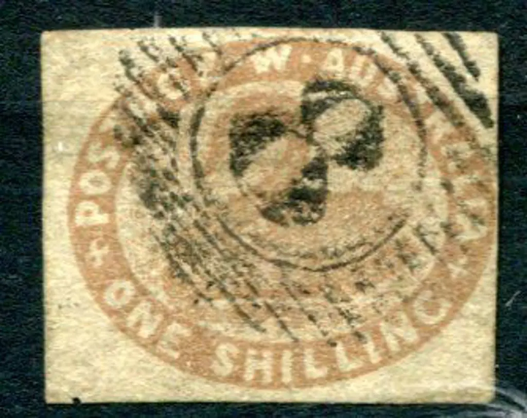 1854 1/- grey-brown with 3 large to good margins, ... Image 1++