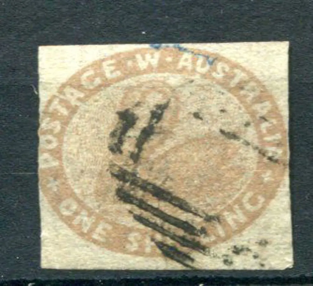 1854/55 1/- pale brown with traces of roulette. ... Image 1++