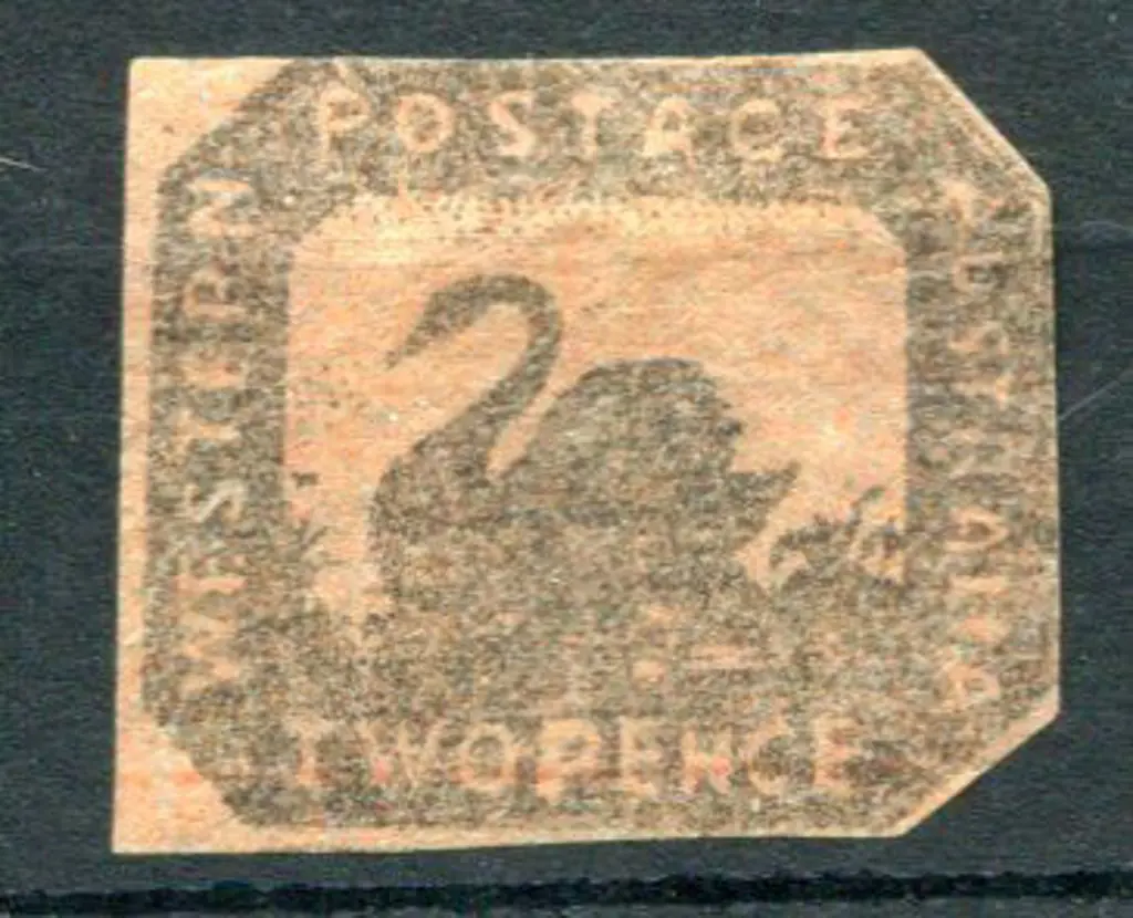 1858 2d brown-black red. Left margin intact with ... Image 1++