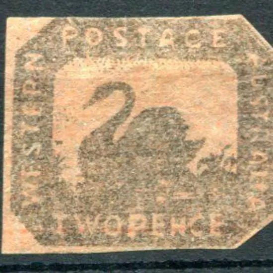1858 2d brown-black red. Left margin intact with ...