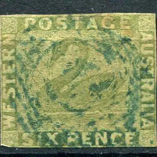 1860/64 6d sage-green with close to touching ...