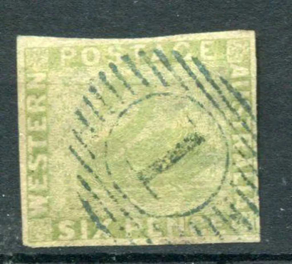1861 6d sage-green with 4 neat clear margins. F/U ... Image 1++