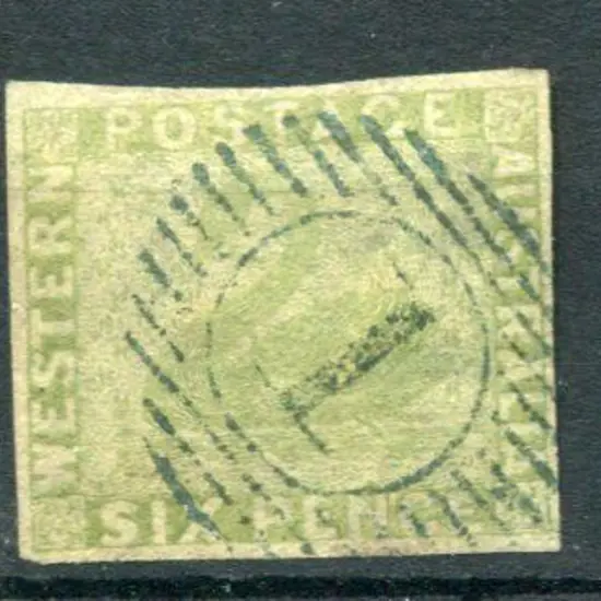 1861 6d sage-green with 4 neat clear margins. F/U ...