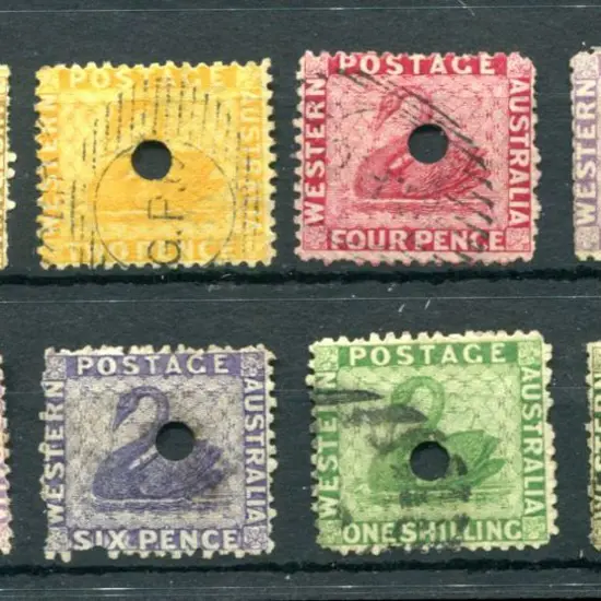 1864 1d bistre (4mm), 2d chrome-yellow (4mm), 4d ...