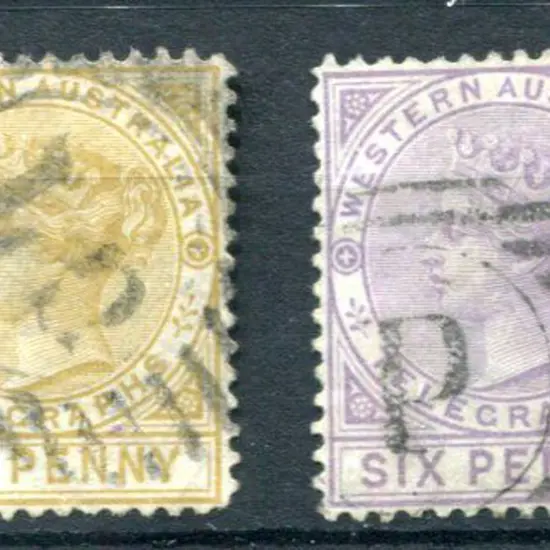 1879 1d, perf 14 & 6d Telegraph as above but with ...