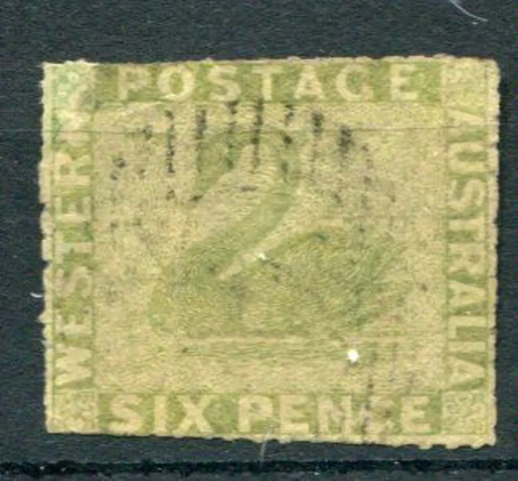 1896 6d sage-green. Rouletted on all 4 sides. ... Image 1++