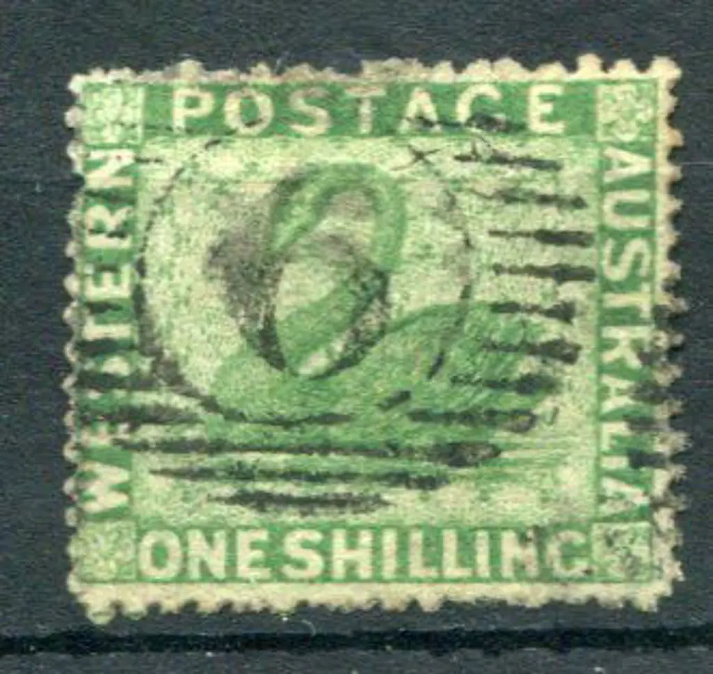 1861 1/- yellow-green, intermediate perf. 14-16, ... Image 1++
