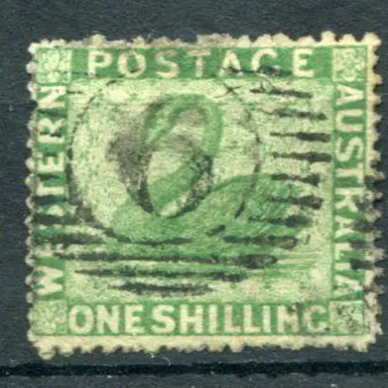 1861 1/- yellow-green, intermediate perf. 14-16, ...