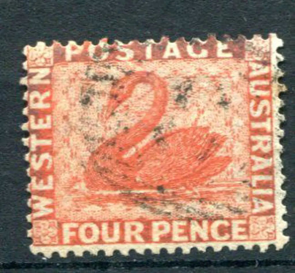 1861 4d vermilion, perf.14. F/U with light numeral ... Image 1++