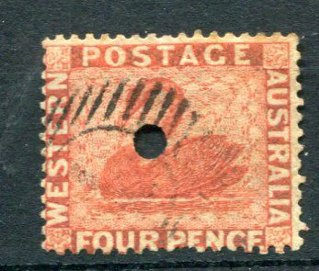 1861 4d vermilion, perf.14 with small commissariat ... Image 1++
