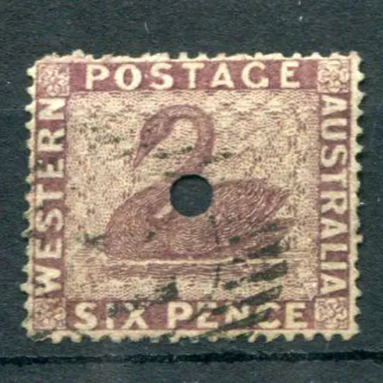 1861 6d purple-brown with small commissariat ...