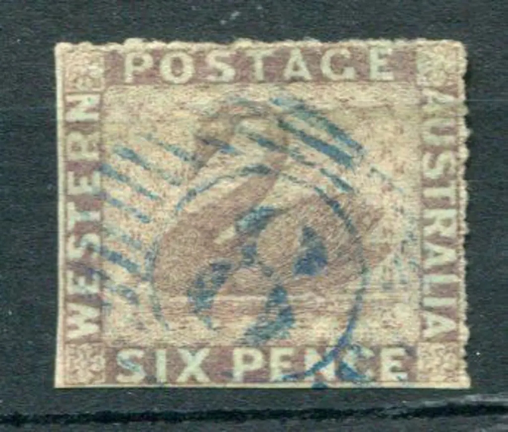 1861 6d purple on blued paper with very rough ... Image 1++
