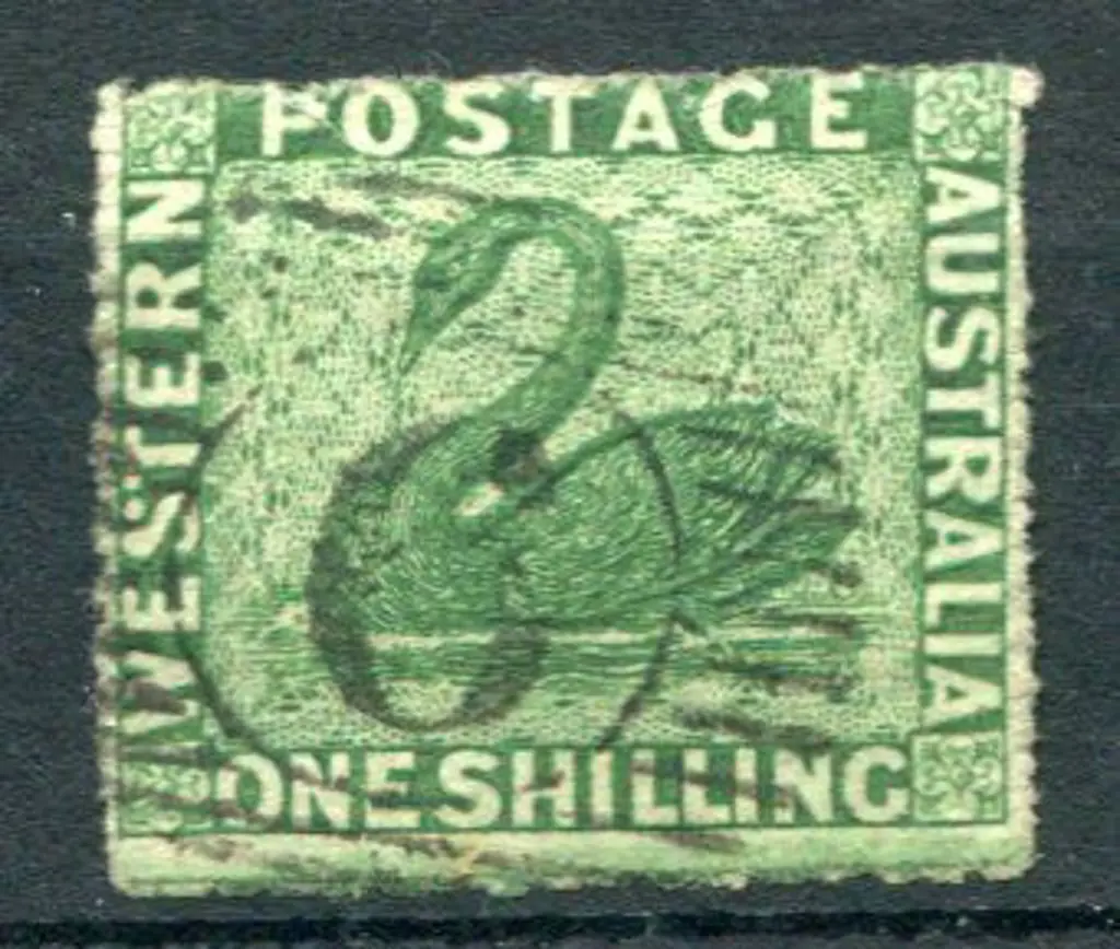 1861 1/- deep green, perf.14-16 on very rough ... Image 1++