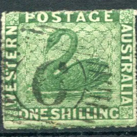1861 1/- deep green, perf.14-16 on very rough ...