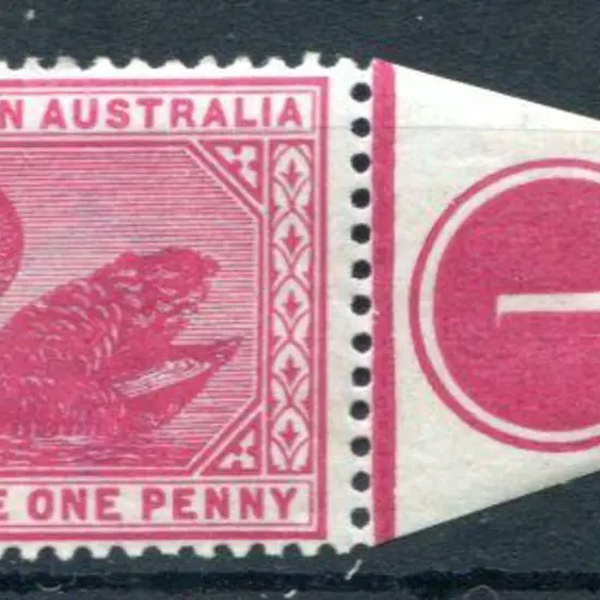 1890 1d carmine with Plate No. 1 right selvedge. ...