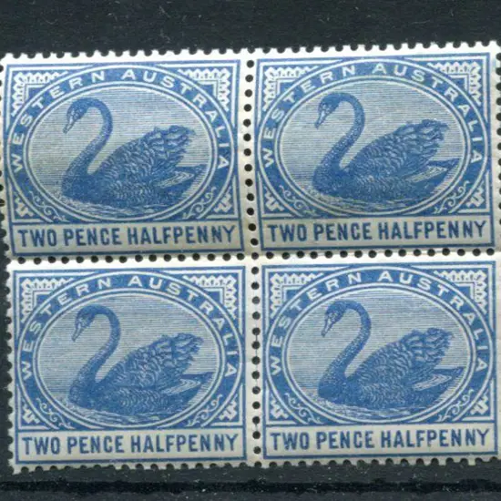 1892 2½d blue well centred block of 4. MUH & fresh ...