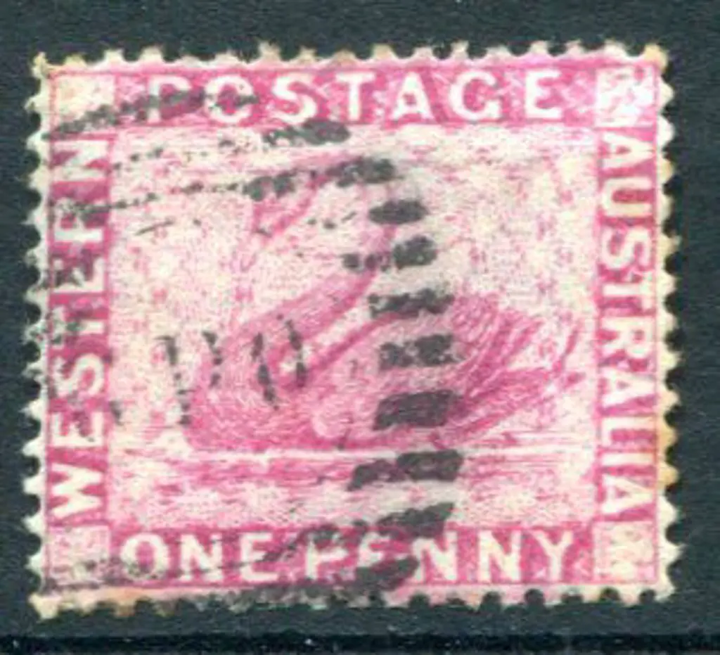 1881 1d carmine-pink with "double tailed swan" ... Image 1++