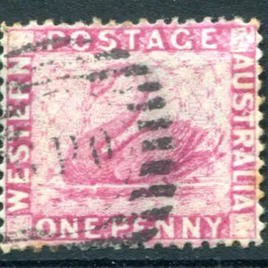 1881 1d carmine-pink with "double tailed swan" ...