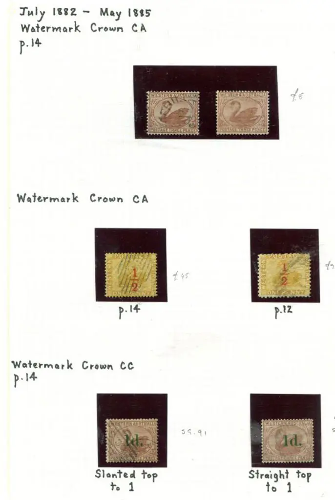 1882/85 3d brown in 2 shades, ½d surcharge in red ... Image 1++
