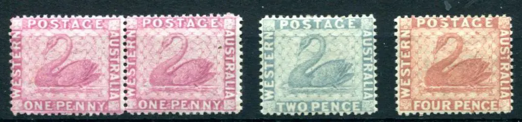 1888 1d carmine-pink MUH/MLH pair, 2d grey MLH & ... Image 1++