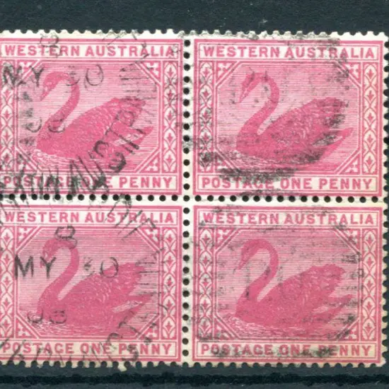 1898 1d carmine with W Crown A wmk inverted in a ...