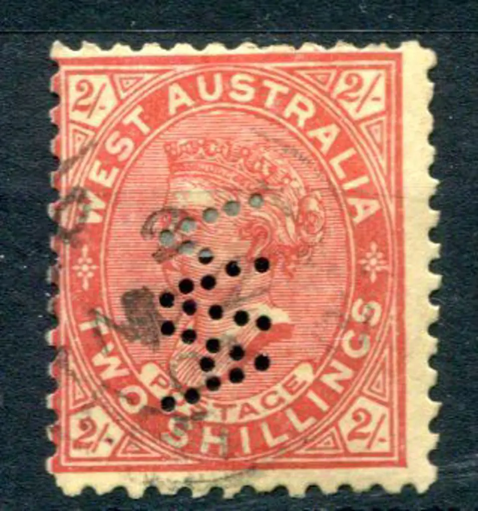 1902 2/- bright red on yellow, perf.11 with "WA" ... Image 1++