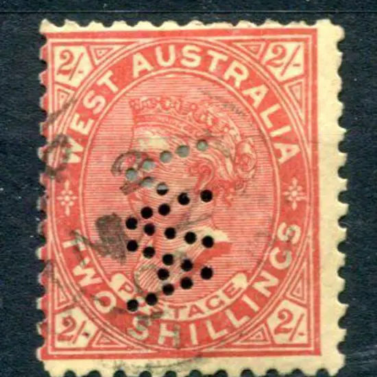 1902 2/- bright red on yellow, perf.11 with "WA" ...