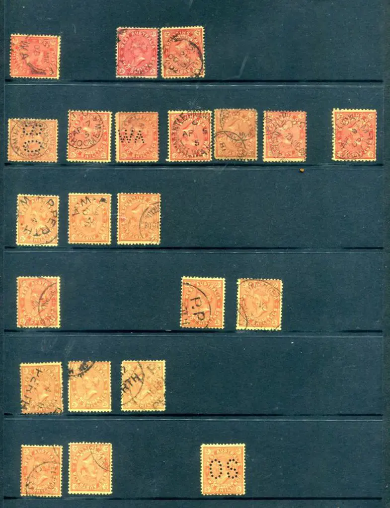 1902/11 2/- red on yellow x 21 used examples & an ... Image 1++