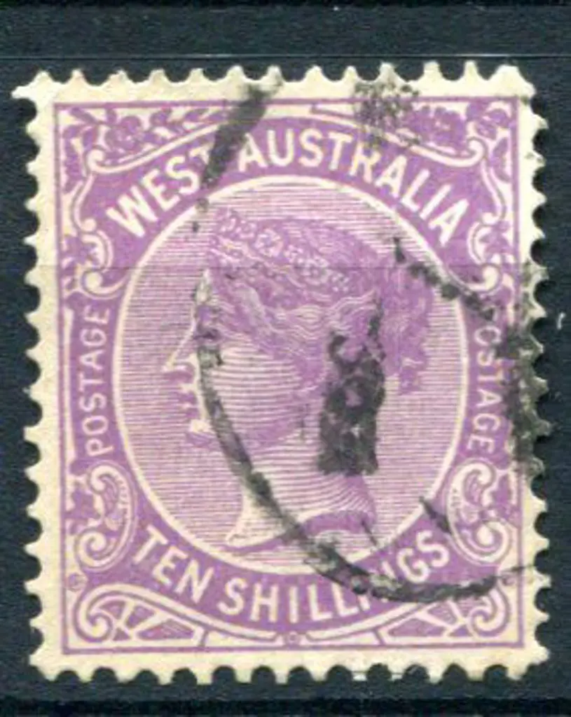 1902 10/- deep mauve. Fine used with neat oval "R" ... Image 1++