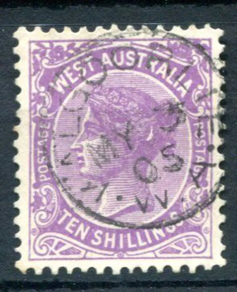 1902 10/- deep mauve with light Kalgoorlie MY 3 05 ... Image 1++