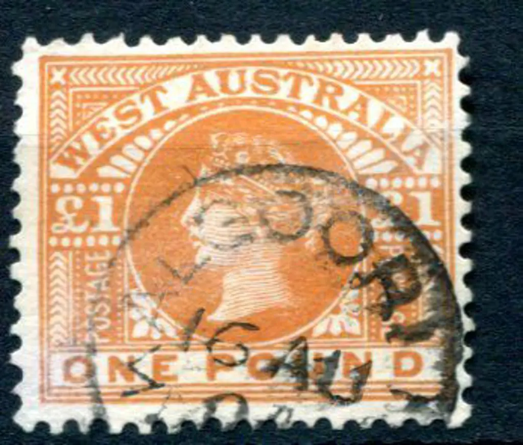 1902 £1 orange-brown. F/U with Kalgoorlie cds. SG ... Image 1++