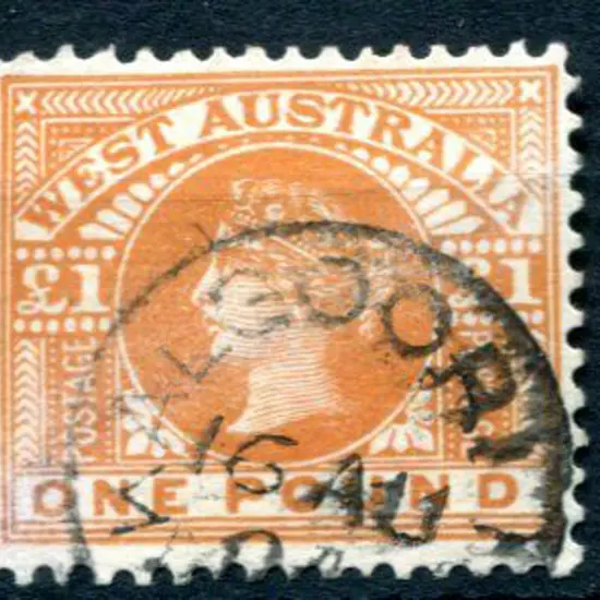 1902 £1 orange-brown. F/U with Kalgoorlie cds. SG ...