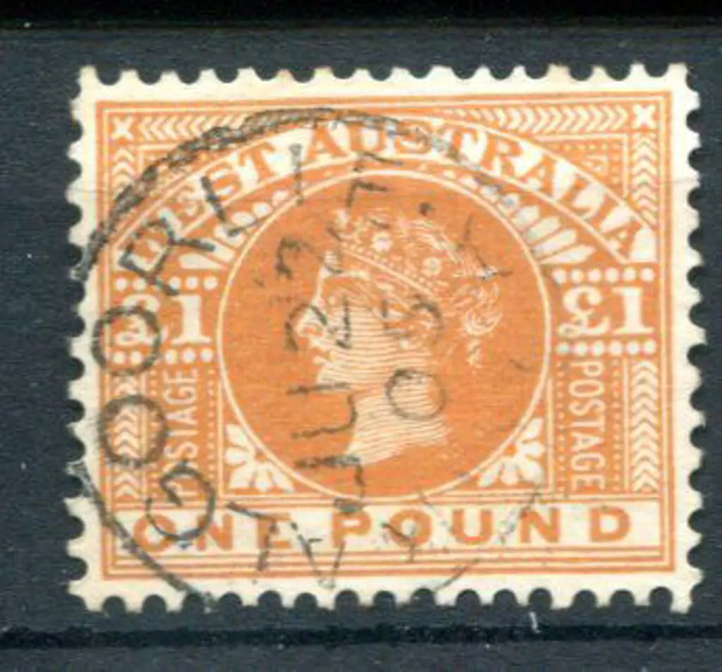 1902 £1 orange-brown. Superb used with Kalgoorlie ... Image 1++