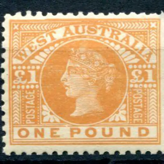 1902 £1 orange. MVLH, 1 short perf at right but ...