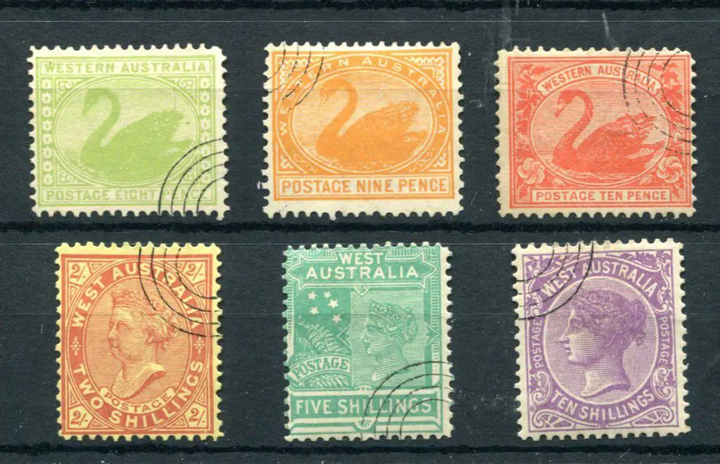 1902/11 8d apple-green, 9d orange upright wmk, 10d ... Image 1++