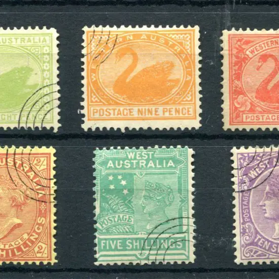 1902/11 8d apple-green, 9d orange upright wmk, 10d ...