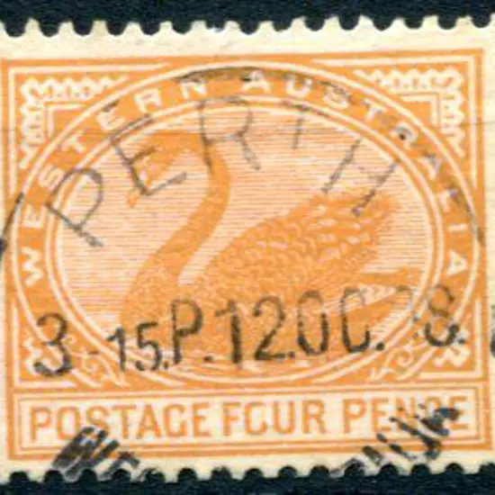 1908 4d pale chestnut swan with the "FCUR" for ...