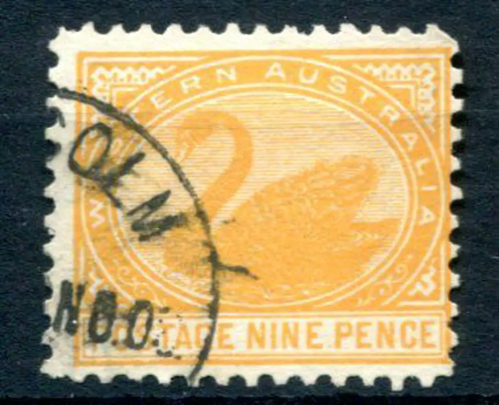1906 9d yellow orange-brown over double lined A ... Image 1++