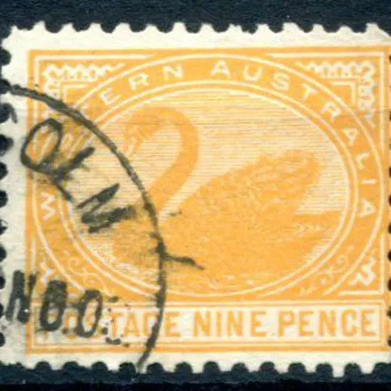 1906 9d yellow orange-brown over double lined A ...