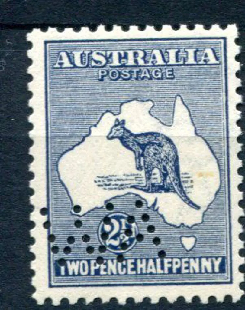 1915 2½d indigo, 2nd wmk kangaroo perfined "WA". ... Image 1++