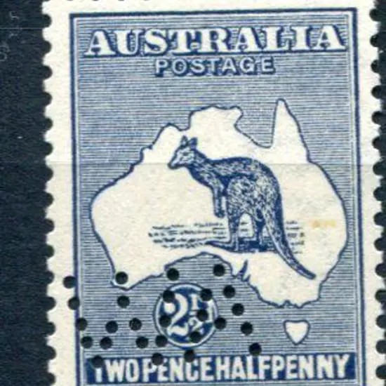 1915 2½d indigo, 2nd wmk kangaroo perfined "WA". ...