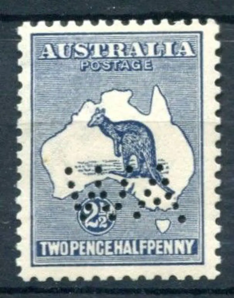 1915 2½d indigo, 2nd wmk kangaroo perfined "WA". A ... Image 1++