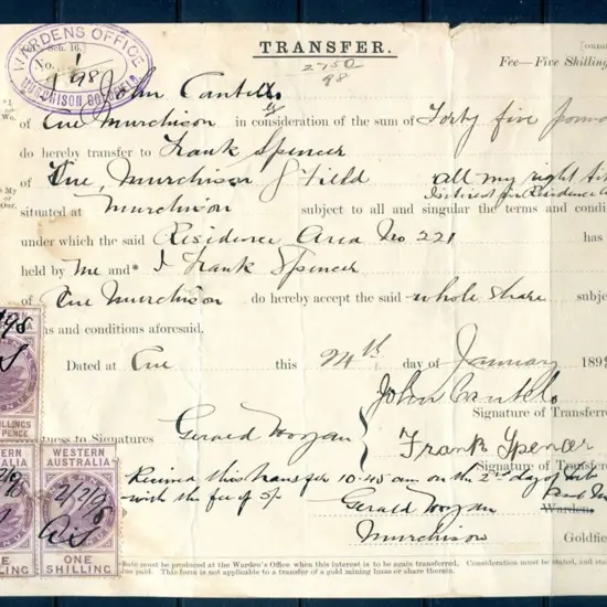 1898 (24th Jan) 1/- IR pair & single 2/6d on ...