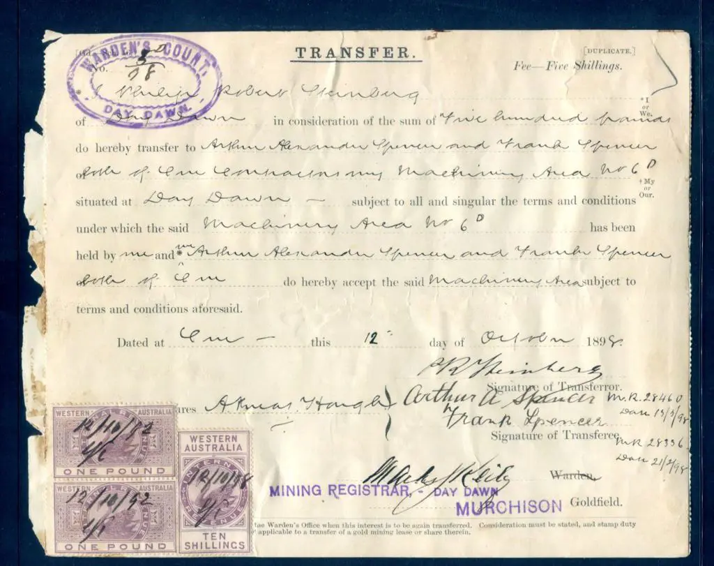1898 (12th Oct) 10/- & £1 pair of IR tied by dated ... Image 1++