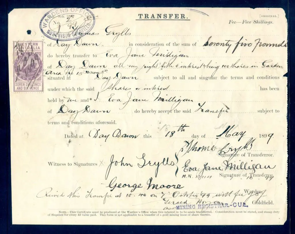 1899 (18th Oct) 7/6d IR tied by dated m/s on ... Image 1++