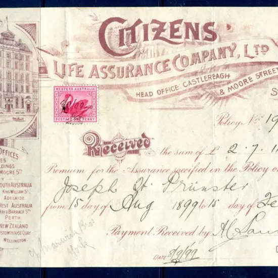 1900 (8th Aug) 1d carmine red swan postage stamp ...