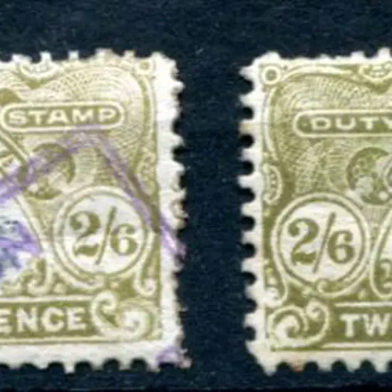 1911/12 2/6d brown-olive & 2/6d yellowish-olive ...
